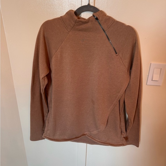 RBX Tops - RBX Brown Asymmetrical Zip Pullover